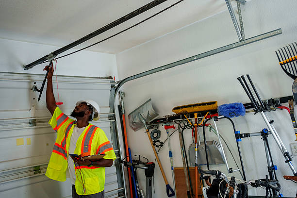 Professional Garage Door Panel Replacement technician working in Pineland, TX
